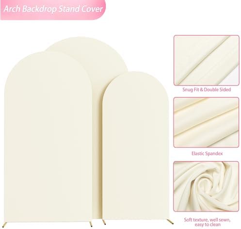 Arch Backdrop Cover Ivory Arch Covers Stretchy 7.2FT,6.6FT,6FT, alternate view 5