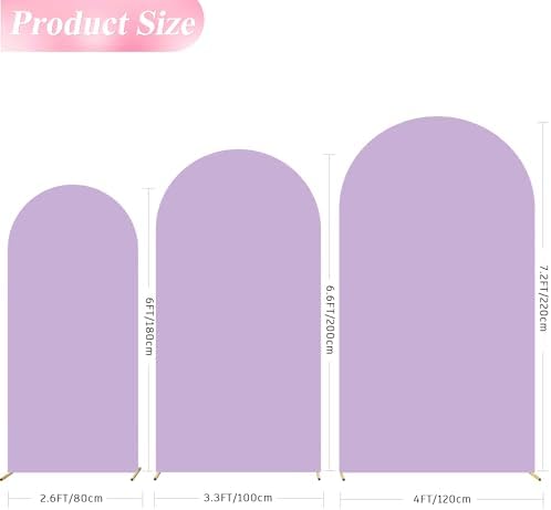 Arch Backdrop Cover Lavender Arch Covers Stretchy 7.2FT,6.6FT,6FT, alternate view 3