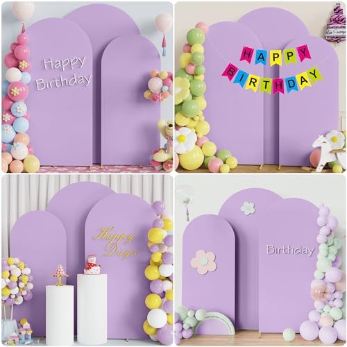 Arch Backdrop Cover Lavender Arch Covers Stretchy 7.2FT,6.6FT,6FT, alternate view 4