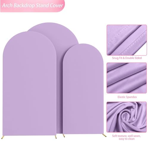 Arch Backdrop Cover Lavender Arch Covers Stretchy 7.2FT,6.6FT,6FT, alternate view 5