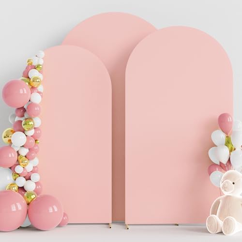 Arch Backdrop Cover Pale Pink Arch Covers Stretchy 7.2FT,6.6FT,6FT