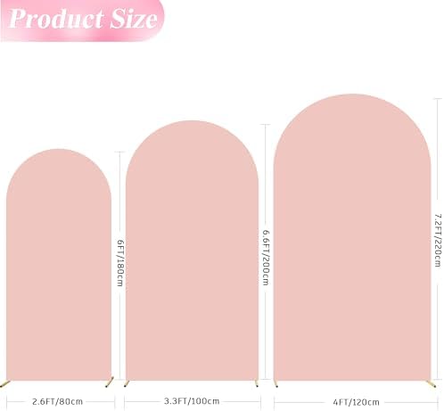 Arch Backdrop Cover Pale Pink Arch Covers Stretchy 7.2FT,6.6FT,6FT, alternate view 3