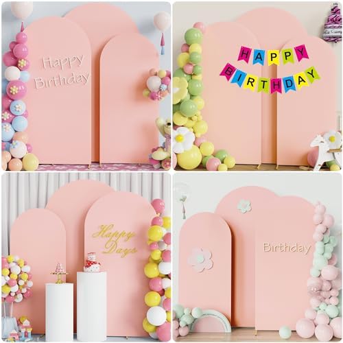 Arch Backdrop Cover Pale Pink Arch Covers Stretchy 7.2FT,6.6FT,6FT, alternate view 4
