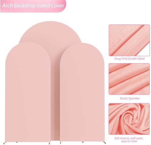 Arch Backdrop Cover Pale Pink Arch Covers Stretchy 7.2FT,6.6FT,6FT, alternate view 5
