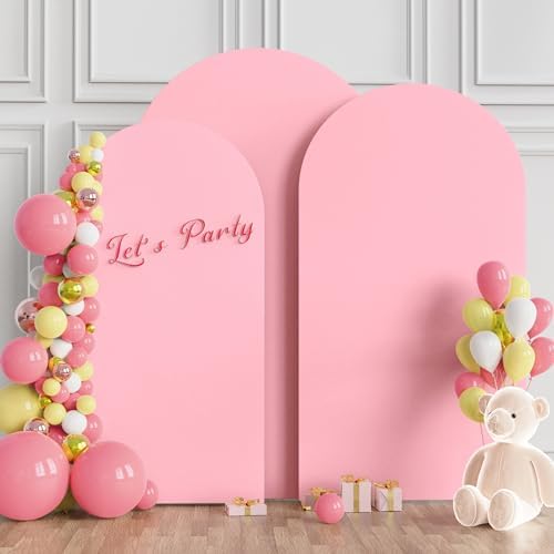 Arch Backdrop Cover Pink Covers Stretchy Backdrop 7.2FT,6.6FT,6FT, alternate view 2