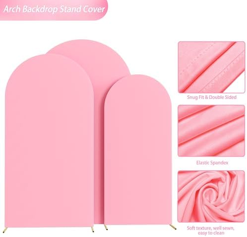 Arch Backdrop Cover Pink Covers Stretchy Backdrop 7.2FT,6.6FT,6FT, alternate view 5