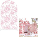 Arch Backdrop Cover Pink Floral Bows Birthday Party 2-Sided Arch Stand Spandex Fabric Covers Girls Baby Shower