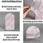 Arch Backdrop Cover Pink Floral Bows Birthday Party 2-Sided Arch Stand Spandex Fabric Covers Girls Baby Shower, alternate