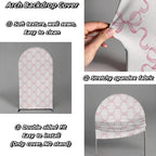 Arch Backdrop Cover Pink Floral Bows Birthday Party 2-Sided Arch Stand Spandex Fabric Covers Girls Baby Shower, alternate