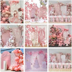 Arch Backdrop Cover Pink Floral Bows Birthday Party 2-Sided Arch Stand Spandex Fabric Covers Girls Baby Shower, alternate