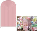 Arch Backdrop Cover Pink Ripples Arched Stretchy Fabric Stand Covers for Birthday Parties Banquet Baby Shower