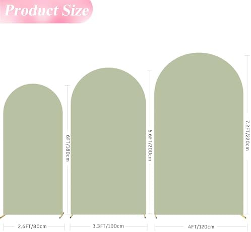 Arch Backdrop Cover Sage Green Arch Cover Stretchy 7.2FT,6.6FT,6FT, alternate view 3