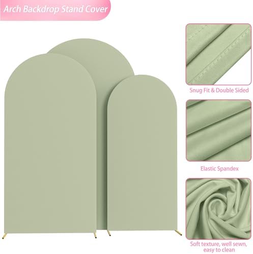 Arch Backdrop Cover Sage Green Arch Cover Stretchy 7.2FT,6.6FT,6FT, alternate view 4