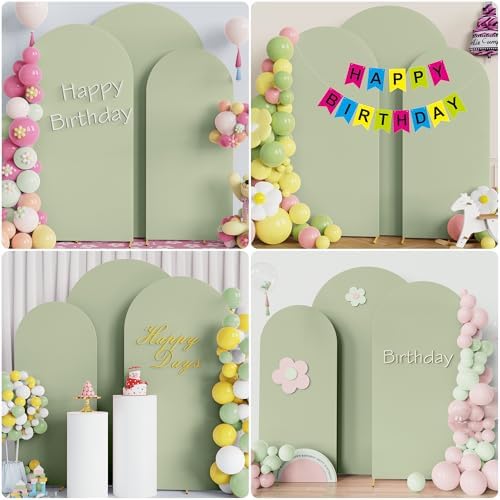 Arch Backdrop Cover Sage Green Arch Cover Stretchy 7.2FT,6.6FT,6FT, alternate view 5