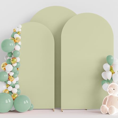 Arch Backdrop Cover Sage Green Cover Stretchy 7.2FT,6.6FT,6FT