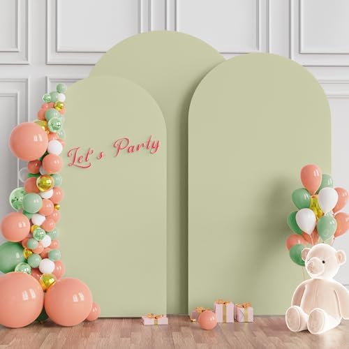Arch Backdrop Cover Sage Green Cover Stretchy 7.2FT,6.6FT,6FT, alternate view 2