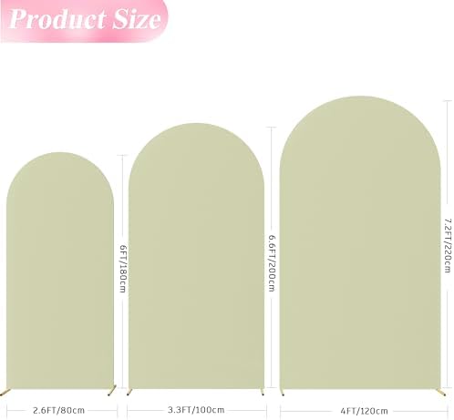 Arch Backdrop Cover Sage Green Cover Stretchy 7.2FT,6.6FT,6FT, alternate view 3