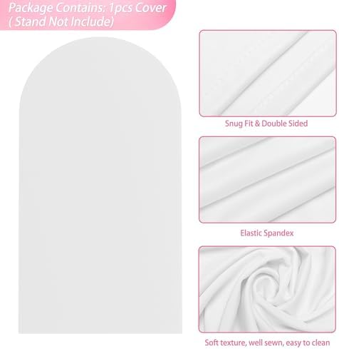 Arch Backdrop Cover White 7.2FT Arch Covers Stretchy Backdrop, alternate view 3
