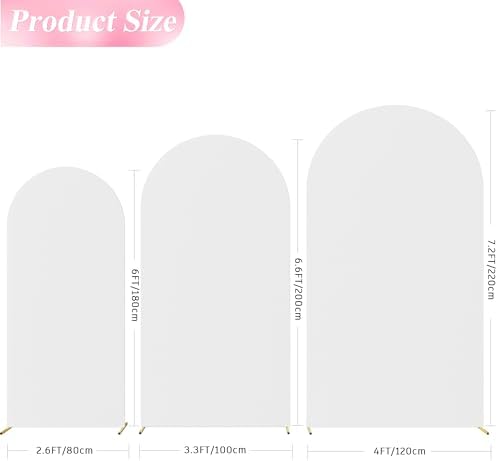 Arch Backdrop Cover White Covers Stretchy Backdrop 7.2FT,6.6FT,6FT, alternate view 3
