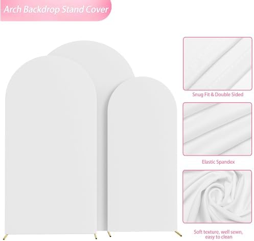 Arch Backdrop Cover White Covers Stretchy Backdrop 7.2FT,6.6FT,6FT, alternate view 5