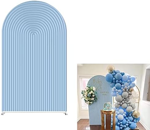 Arch Backdrop Covers Blue Ripples Arched 6ft Panels Covers for Wedding Birthday Parties Decorations Banquet Baby