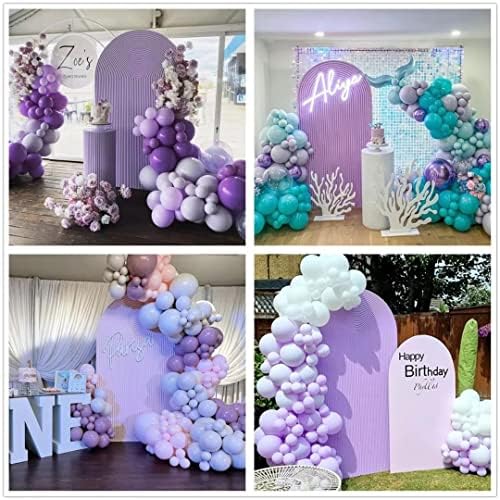 Arch Backdrop Covers Purple Ripples Arched Panels Covers for Wedding Birthday Parties Decorations Banquet Baby, alternate