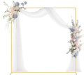 Arch Backdrop Stand, 6.6 x 6.6 ft, Stable Structure, Easy Assembly, Square Gold Metal Arch Backdrop Stand for