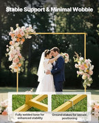Arch Backdrop Stand, 6.6 x 6.6 ft, Stable Structure, Easy Assembly, Square Gold Metal Arch Backdrop Stand for, alternate view