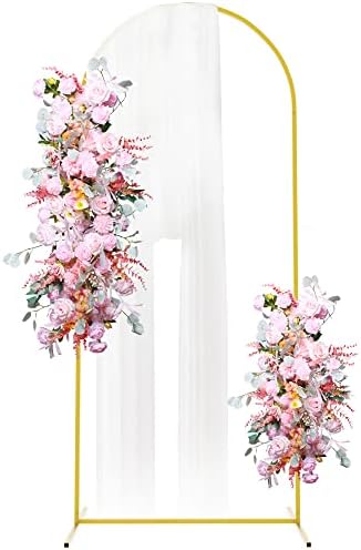 Arch Backdrop Stand, 6ft, Metal Wedding Arch Stand, Gold in Gold