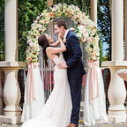 Arch Backdrop Stand, 6ft, Metal Wedding Arch Stand, Gold in Gold, alternate view 2