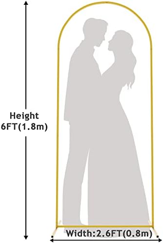 Arch Backdrop Stand, 6ft, Metal Wedding Arch Stand, Gold in Gold, alternate view 3