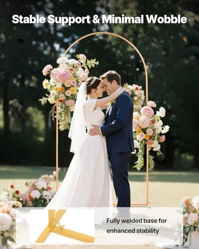 Arch Backdrop Stand, 7.2 x 4 ft, Stable Structure, Easy Assembly, 1 Set Gold Metal Arch Backdrop Stand for, alternate view 4