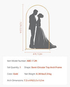 Arch Backdrop Stand, 7.2 x 4 ft, Stable Structure, Easy Assembly, 1 Set Gold Metal Arch Backdrop Stand for, alternate view 7