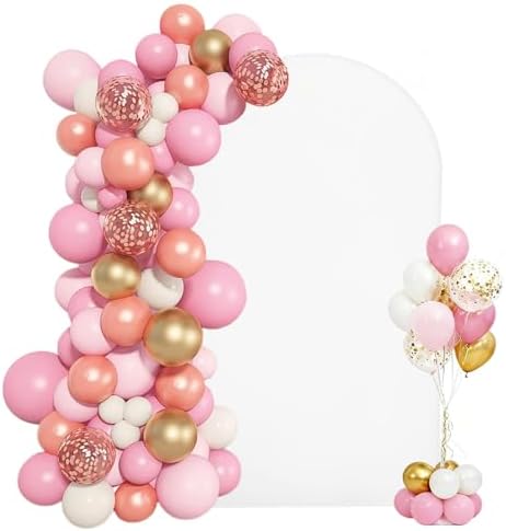 Arch Backdrop Stand, 7.2 x 4 ft, Stable Structure, Easy Assembly, 1 Set Gold Metal Arch Backdrop Stand with