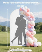 Arch Backdrop Stand, 7.2 x 4 ft, Stable Structure, Easy Assembly, 1 Set Gold Metal Arch Backdrop Stand with, alternate view 2