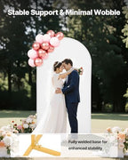 Arch Backdrop Stand, 7.2 x 4 ft, Stable Structure, Easy Assembly, 1 Set Gold Metal Arch Backdrop Stand with, alternate view 4