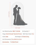 Arch Backdrop Stand, 7.2 x 4 ft, Stable Structure, Easy Assembly, 1 Set Gold Metal Arch Backdrop Stand with, alternate view 7