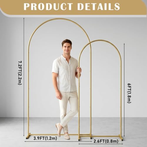Arch Backdrop Stand 7.2FT+6FT Arcos para Decoracion De Fiestas Balloon Arch Stand Metal Wedding Arch, alternate view 6