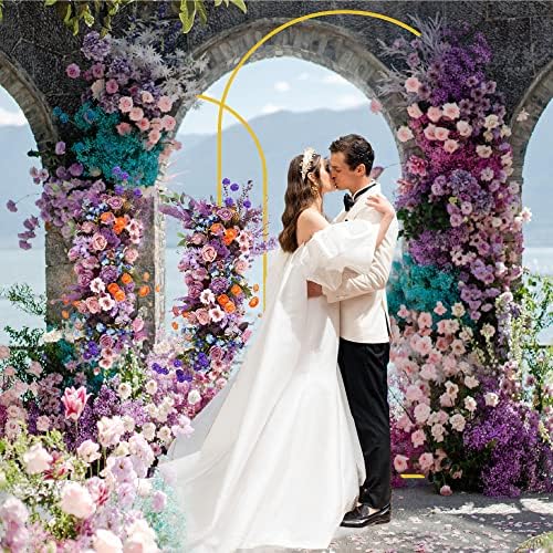 Arch Backdrop Stand, 7.2ft & 6ft, Metal Wedding Arch Stand, Gold in Gold, alternate view 2