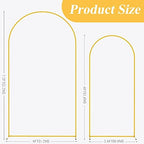 Arch Backdrop Stand, 7.2ft & 6ft, Metal Wedding Arch Stand, Gold in Gold, alternate view 3
