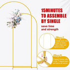 Arch Backdrop Stand, 7.2ft & 6ft, Metal Wedding Arch Stand, Gold in Gold, alternate view 5