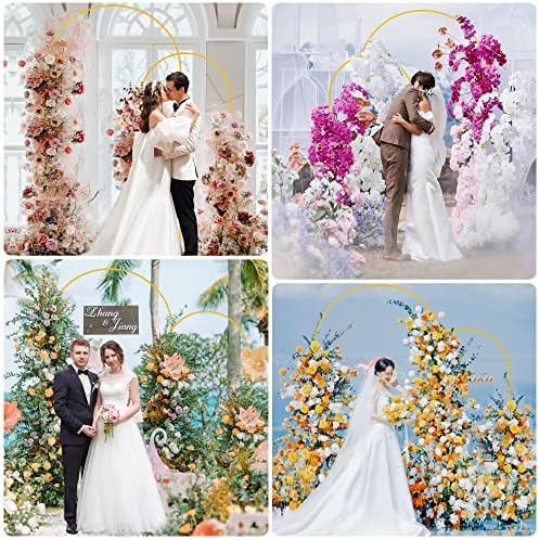 Arch Backdrop Stand, 7.2ft & 6ft, Metal Wedding Arch Stand, Gold in Gold, alternate view 6
