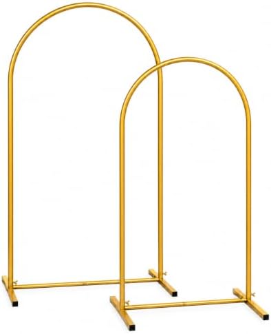 Arch Backdrop Stand 7.2FT/6FT Set, Metal Arch Stand Gold