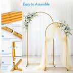 Arch Backdrop Stand 7.2FT/6FT Set, Metal Arch Stand Gold, alternate view 3