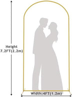 Arch Backdrop Stand, 7.2ft, Metal Wedding Arch Stand, Gold in Gold, alternate view 3