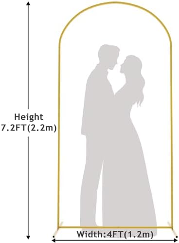 Arch Backdrop Stand, 7.2ft, Metal Wedding Arch Stand, Gold in Gold, alternate view 3