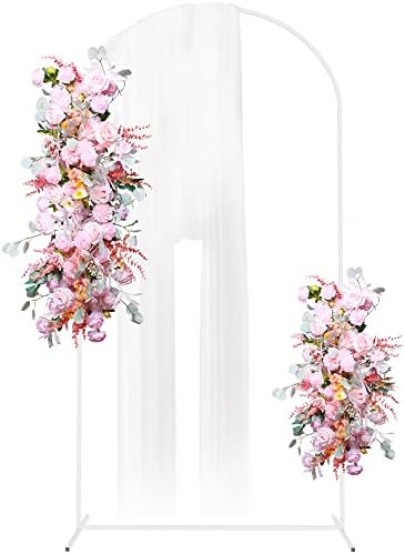 Arch Backdrop Stand, 7.2ft, Metal Wedding Arch Stand, White in White