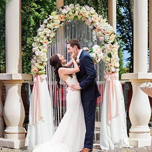 Arch Backdrop Stand, 7.2ft, Metal Wedding Arch Stand, White in White, alternate view 2