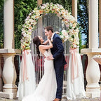 Arch Backdrop Stand, 7.2ft, Metal Wedding Arch Stand, White in White, alternate view 2