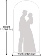 Arch Backdrop Stand, 7.2ft, Metal Wedding Arch Stand, White in White, alternate view 3